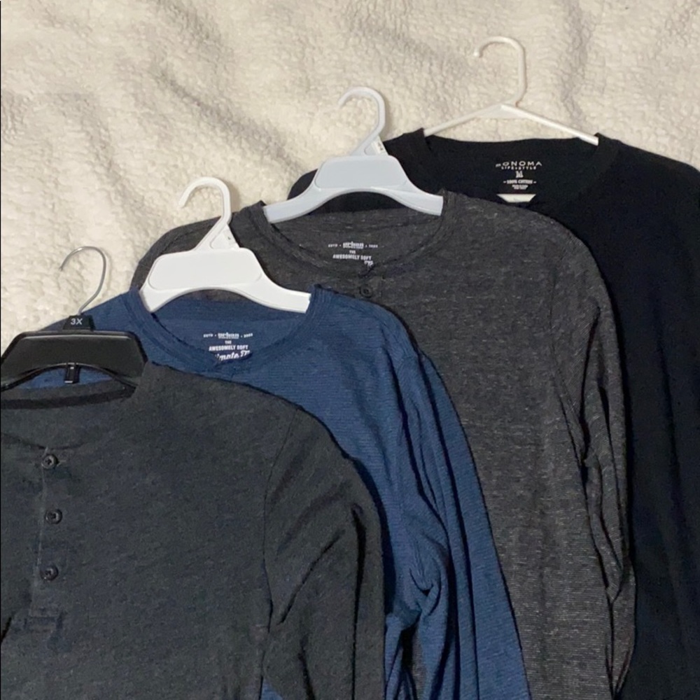Men’s long sleeve Henley tees lot